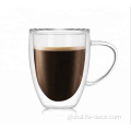 Double Wall Glass with Handle double wall tumbler glass mug cup with handle Factory